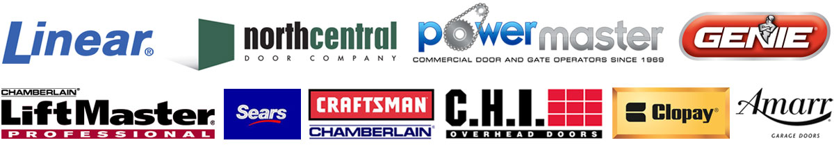 Our Partners: Linear, North Central, Power Master, Genie, Lift Master Professional, Sears, Craftsman, C.H.I. Overhead Doors, Clopay, Amarr